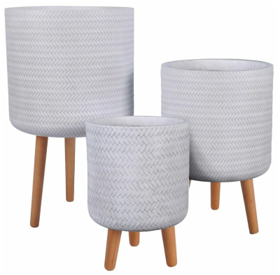 Кашпо IDEALIST Плейт круглое с подставкой, белое, d36 h62, BMB-HCLNDR-AW-36 в интернет гипермаркете «Планета Лета». Фото