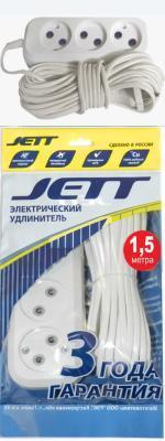 Удлинитель электрический ДЖЕТТ РС-3 ( провод ШВВП ) 1,5 м в интернет гипермаркете «Планета Лета». Фото