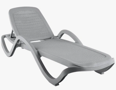 Шезлонг пластик CAPRI плетеный серый ЭП644383 в интернет гипермаркете «Планета Лета». Фото