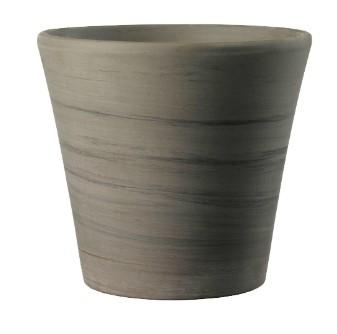 Горшок керамический Vaso Cono Duo Grafite серо-коричневый striped полосатый d25,7 h23,7 см (подд. 05