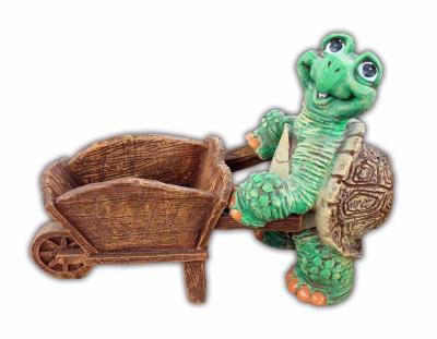 Фигура Черепаха с тачкой Н-24см,L-42cм F981 в интернет гипермаркете «Планета Лета». Фото