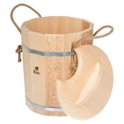 Запарник 10 л липа с крышкой Цветы БШ 32694 в интернет гипермаркете «Планета Лета». Фото