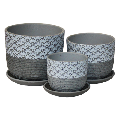 Горшок керам. ХОККАЙДО серый бук d12см, 0,7л в интернет гипермаркете «Планета Лета». Фото