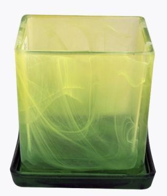 Кашпо "Куб" (стекло) D10xH10 см золото в интернет гипермаркете «Планета Лета». Фото