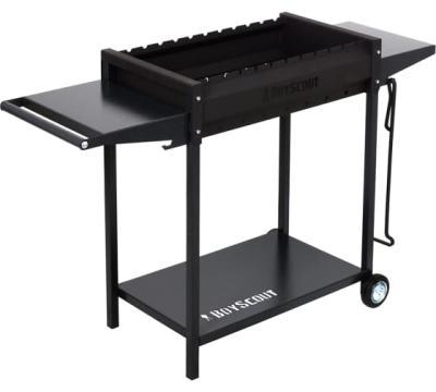 Мангал BOYSCOUT 1220x490x800 мм с 2-мя столиками, дровницей и кочергой на колесах, сталь 2 мм в интернет гипермаркете «Планета Лета». Фото