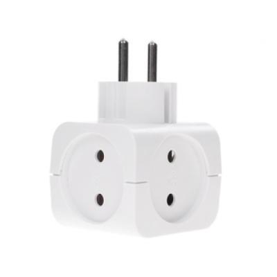 Тройник  ЭРА 4гн, без заземл, со шторками (белый) (10/60/2880) SP-4-W в интернет гипермаркете «Планета Лета». Фото