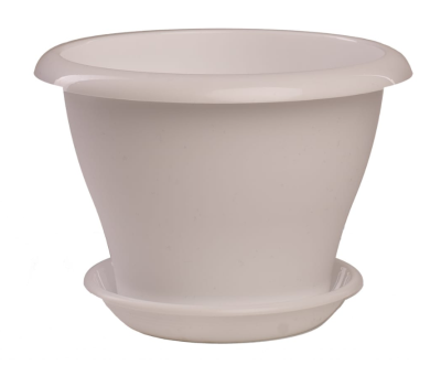 Горшок Гамма белый d22 2,9л с поддоном 5plast в интернет гипермаркете «Планета Лета». Фото Горшок Гамма белый d22 2,9л с поддоном в интернет гипермаркете «Планета Лета». Фото