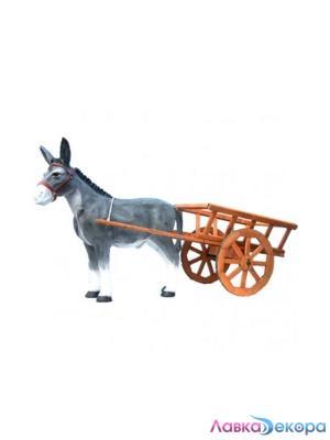 Фигура Осел большой с арбой H-96см КМ002 в интернет гипермаркете «Планета Лета». Фото
