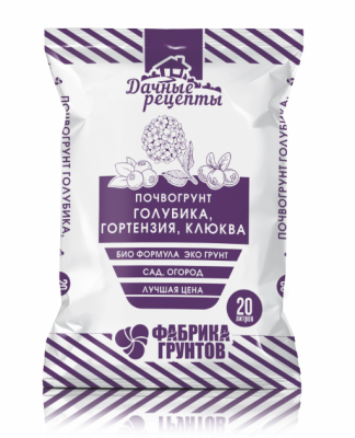 Почвогрунт голубика, гортензия, клюква (Верховой торф+КМУС) "Дачные рецепты" 20л в интернет гипермаркете «Планета Лета». Фото