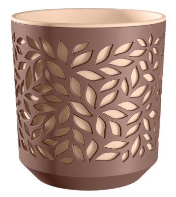 Кашпо "Leaves" (1,25л.) Цв. Мокко/Пудра (КШ-9826) в интернет гипермаркете «Планета Лета». Фото