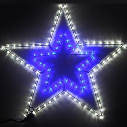Фигура дюралайт Звезда на каркасе 220В, 72 син/бел LED, 1,5м сет провод, ул в интернет гипермаркете «Планета Лета». Фото