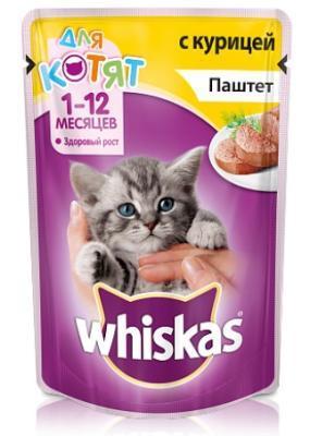 Корм Whiskas паштет для котят курица 75г в интернет гипермаркете «Планета Лета». Фото