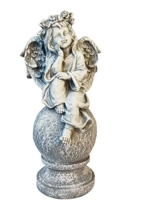 Фигура Ангел-девушка на шаре задумчивый Н-33см,L-17см F829 в интернет гипермаркете «Планета Лета». Фото