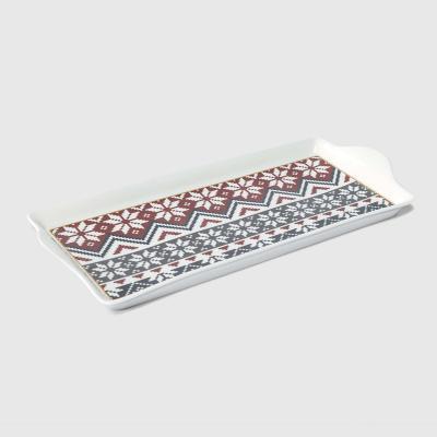 Блюдо сервировочное White Rabbit Снегири прямоугольное 34х14 см в интернет гипермаркете «Планета Лета». Фото