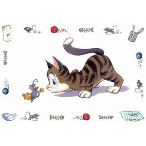 Коврик под миски "Кошка" 28 см х 44 см в интернет гипермаркете «Планета Лета». Фото