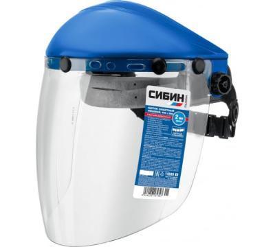 Защитный лицевой щиток СИБИН, экран 200х400мм, поликарбонат 2мм, с храповиком в интернет гипермаркете «Планета Лета». Фото