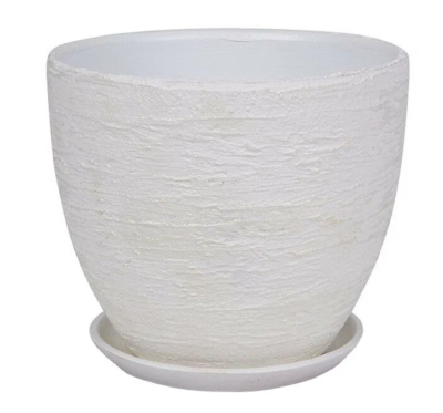 Горшок Лофт высокий овал белый с/п d26, h23,5см, 8,3л в интернет гипермаркете «Планета Лета». Фото