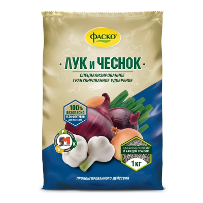 Удобрение Фаско 5М лук, чеснок, 1кг в интернет гипермаркете «Планета Лета». Фото