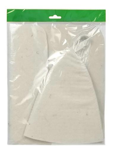 Набор из двух предметов (Шапка, коврик)  белый "Нot Pot"/20 в интернет гипермаркете «Планета Лета». Фото