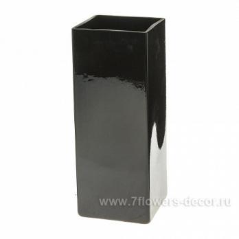 Ваза "Амстердам Черный глянец" (стекло) 10x10xH26 см в интернет гипермаркете «Планета Лета». Фото