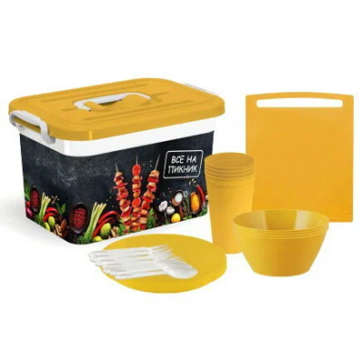 Набор посуды "Все на пикник" на 4 персоны, 22пр, арт. П81911 в интернет гипермаркете «Планета Лета». Фото