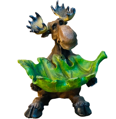 Фигура Лось стоит с листком Н-25см,L-20cм,В-18см в интернет гипермаркете «Планета Лета». Фото