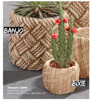 Кашпо Kübel Bixie  d13,5; h11cm натуральное плетение 585005 в интернет гипермаркете «Планета Лета». Фото