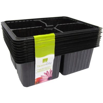 Мини-кассета рассадная 4 ячейки (уп. 10 шт), черная 1986205 в интернет гипермаркете «Планета Лета». Фото