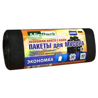 Мешки для мусора ПНД Mirpack Экономка 30л 5мкм 30шт 3030200 в интернет гипермаркете «Планета Лета». Фото