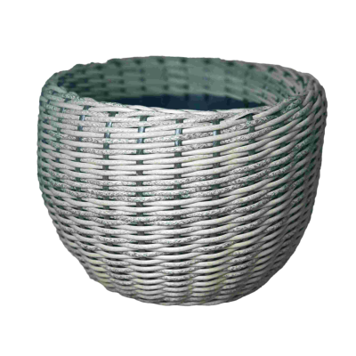 Горшок Счастье плетеный серый d27,  h29, 16л в интернет гипермаркете «Планета Лета». Фото