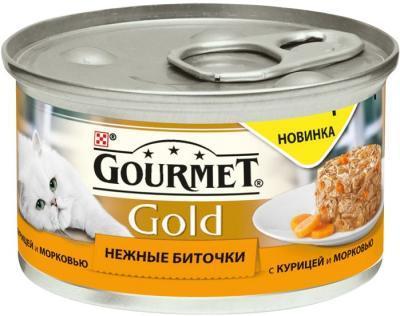 Корм GOURMET GOLD Нежный Бит Кур/Морк 85г в интернет гипермаркете «Планета Лета». Фото