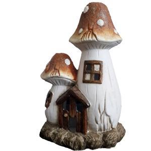 Фигура Гриб-теремок маленькие два Н-24см,L-15см НФ022 в интернет гипермаркете «Планета Лета». Фото