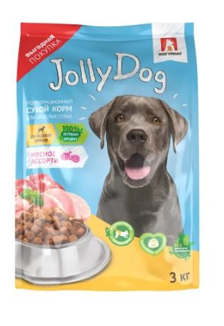 Полнорац. сухой корм д/взрослых собак Zoogurman, Jolly Dog Мясное ассорти 3кг в интернет гипермаркете «Планета Лета». Фото