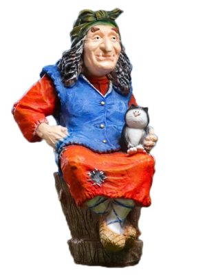 Фигура Баба Яга с кошкой новая Н-74см в интернет гипермаркете «Планета Лета». Фото