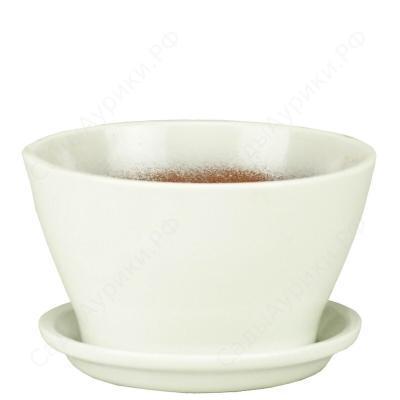 Горшок Беллита глянец белый d12см, h7см 0,45л ГЛ901/1 в интернет гипермаркете «Планета Лета». Фото