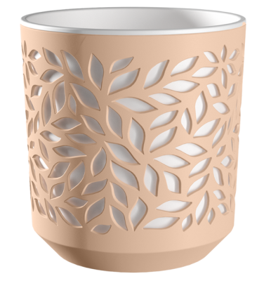 Кашпо "Leaves" (4л.) Цв. Пудра/Белый (Арт. КШ-5832) в интернет гипермаркете «Планета Лета». Фото
