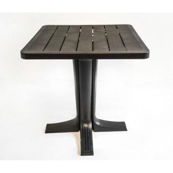 Стол квадратный пластик Прованс 70х70 1 ножка шоколадный 00-00000385 в интернет гипермаркете «Планета Лета». Фото