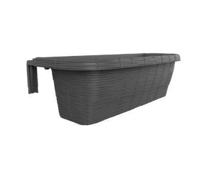Балконный ящик Rondine Paglia с креплением на перила 60*20; h18,5 см антрацит 30311 в интернет гипермаркете «Планета Лета». Фото