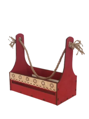 Кашпо с ручкой дерево 19х11,5х22 см в ассортименте 1СЯ063 в интернет гипермаркете «Планета Лета». Фото