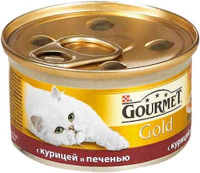 Корм GOURMET GOLD д/кош конс курица/печень 85г в интернет гипермаркете «Планета Лета». Фото