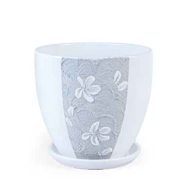 Горшок Велсофт высокий овал серый с/п d18, h16см, 2,5л в интернет гипермаркете «Планета Лета». Фото