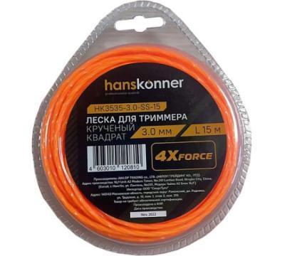 Леска для триммера Hanskonner, d=3.0мм, l=15 м, круч. квадрат, в интернет гипермаркете «Планета Лета». Фото