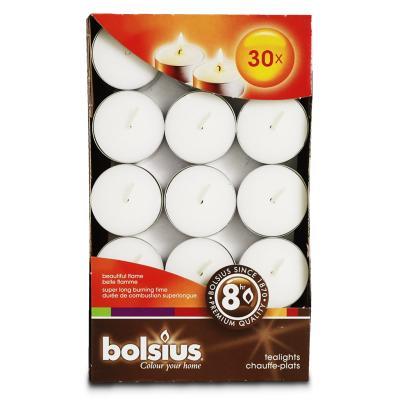 Свеча Болсус чайная белая в гильзе 30 штук в интернет гипермаркете «Планета Лета». Фото