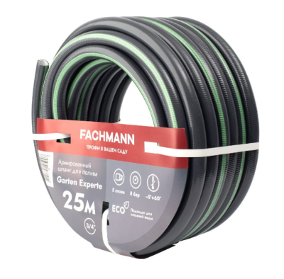 Шланг FACHMANN Garten Experte. ПВХ, 3 мм, диаметр 3/4 (19 мм), бухта 25 м. в интернет гипермаркете «Планета Лета». Фото