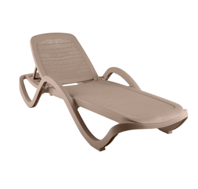 Шезлонг пластик CAPRI плетеный мокко ЦБ-00000889 в интернет гипермаркете «Планета Лета». Фото