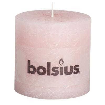 Свеча Болсус Рустик столбик 100х100 Пастель розовый в интернет гипермаркете «Планета Лета». Фото