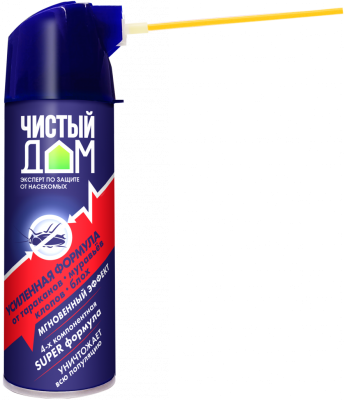 Аэрозоль ЧИСТЫЙ ДОМ усиленая формула 400мл Чистый дом в интернет гипермаркете «Планета Лета». Фото Аэрозоль ЧИСТЫЙ ДОМ усиленая формула 400мл в интернет гипермаркете «Планета Лета». Фото