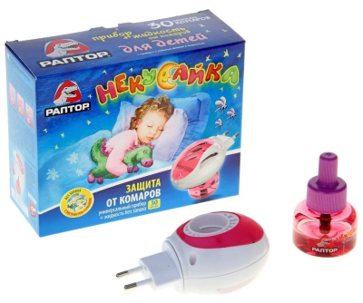 Жидкость РАПТОР Некусайка жидкость +прибор 45 ночей для детей в интернет гипермаркете «Планета Лета». Фото