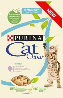 Корм CAT CHOW 85г д/взр.кош. в гов.жел. с инд. и каб. в интернет гипермаркете «Планета Лета». Фото