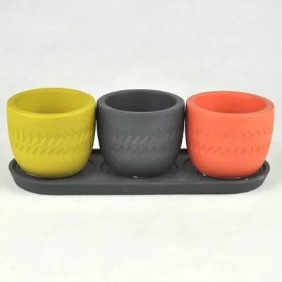 Горшок Этно набор (3шт) d8, h6см 0,18л в интернет гипермаркете «Планета Лета». Фото